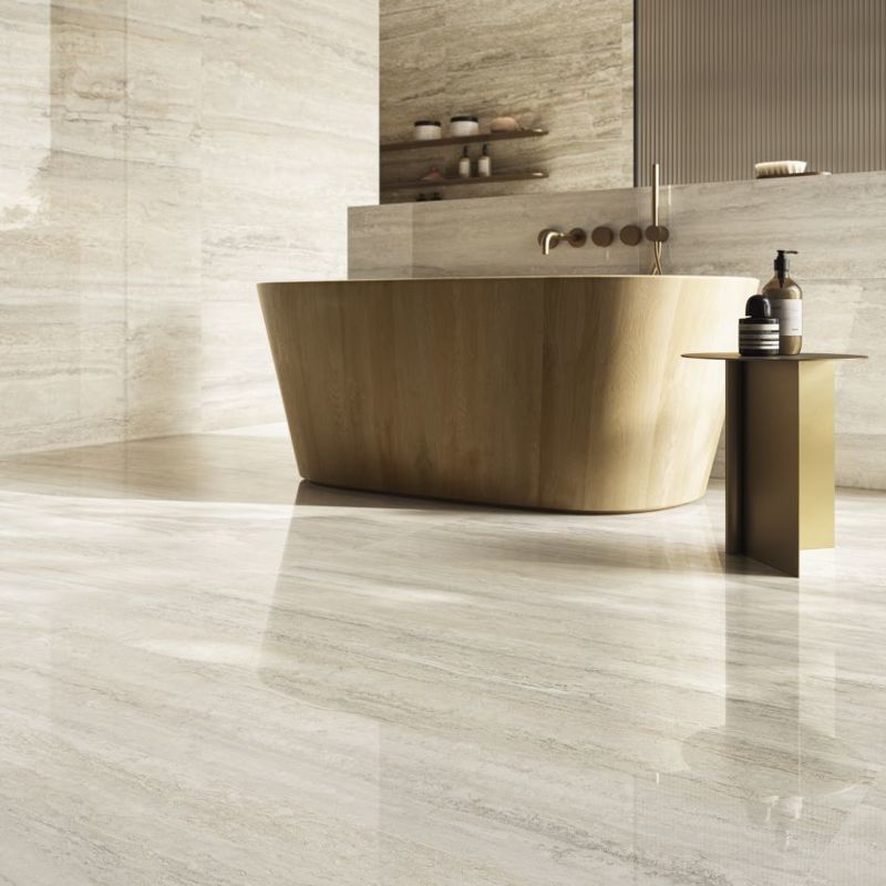 Tivoli Ivory Matt 120 x 60cm Wall & Floor Tile in a room setting