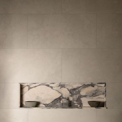 Tivoli Navona White Matt 120 x 60cm Wall & Floor Tile in a room setting