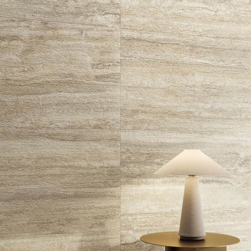 Tivoli Ribcut Beige Textured 120 x 60cm Wall & Floor Tile in a room setting