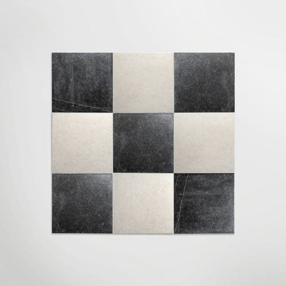 Venetian Black And White Chequer Matt 20 x 20cm Wall & Floor Tile