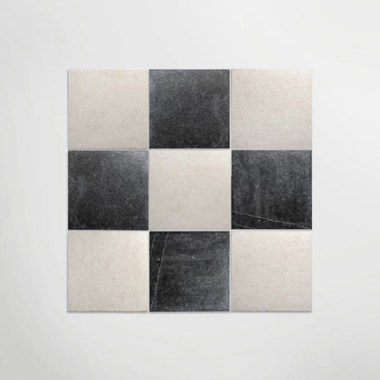 Black And White Chequer Matt 20 x 20cm