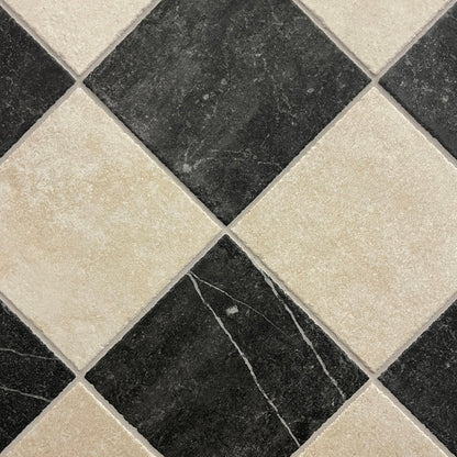 Venetian Black And White Chequer Matt 20 x 20cm Wall & Floor Tile