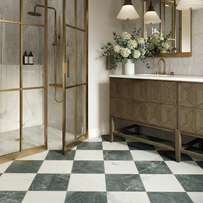 Verde Matt 30 x 30cm Wall & Floor Tile in a room setting