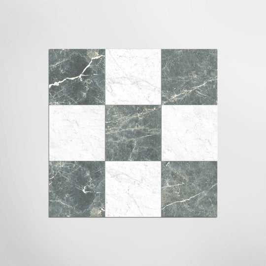 Verde And Carrara Chequer Matt 30 x 30cm Wall & Floor Tile