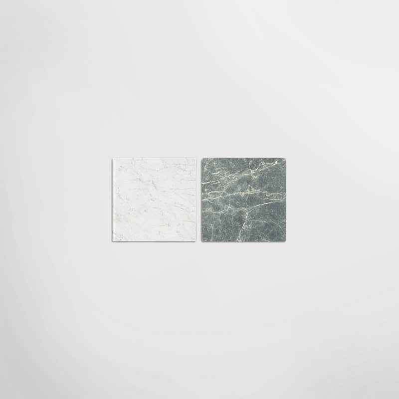 Verde And Carrara Chequer Matt 30 x 30cm Wall & Floor Tile - Porcelain - White