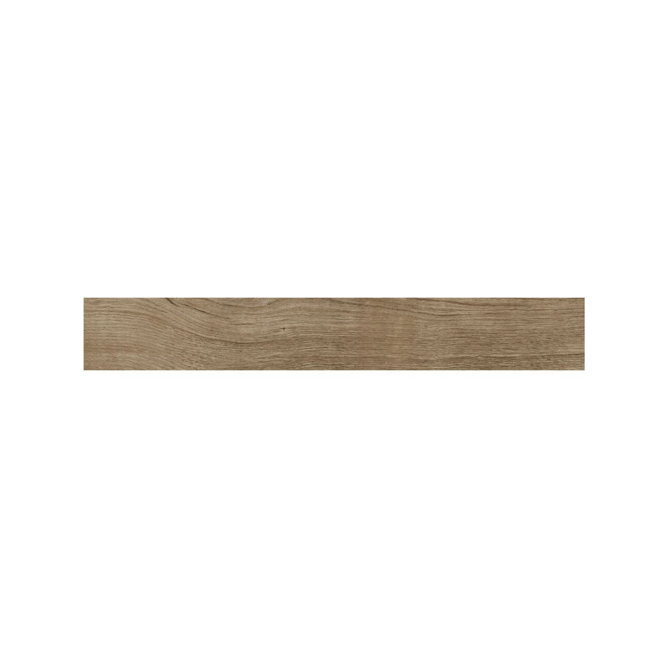 Lyndhurst Chestnut herringbone wood effect porcelain tile 10 x 70cm in warm brown