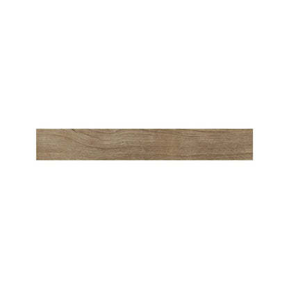 Lyndhurst Chestnut herringbone wood effect porcelain tile 10 x 70cm in warm brown