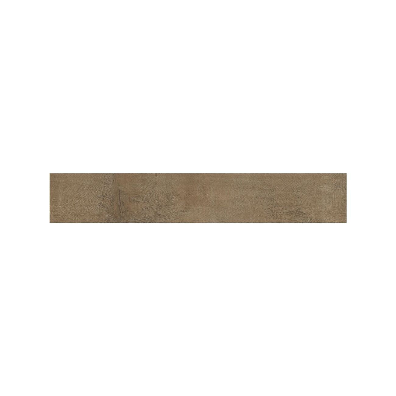 Lyndhurst Chestnut wood effect porcelain plank tile 19.8 x 119.8cm in warm brown with realistic timber grain