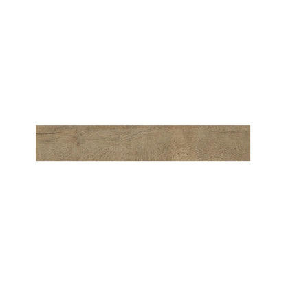 Warm brown Lyndhurst Chestnut wood effect floor tiles in a living space roomset