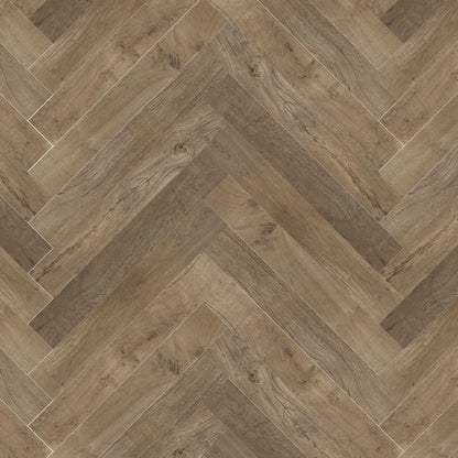 Lyndhurst Chestnut Herringbone Wood Effect Porcelain Tile 10 x 70cm
