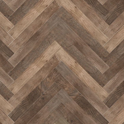 Walnut Herringbone Wood Effect