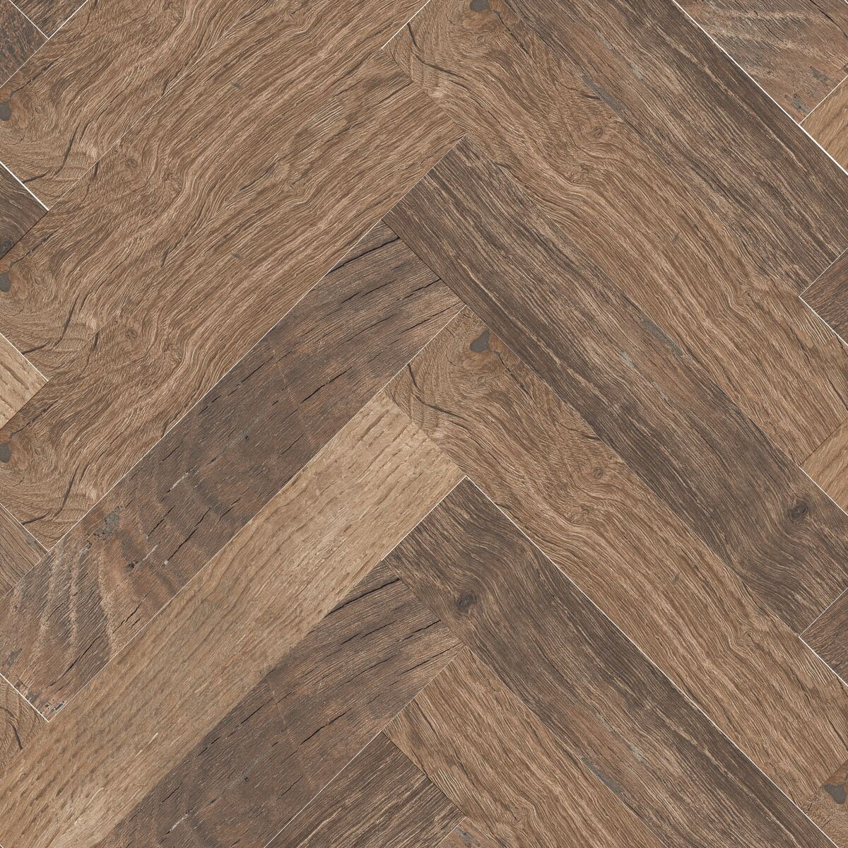 Lyndhurst Walnut Parquet Wood Effect Porcelain Tile 5.3 x 30cm
