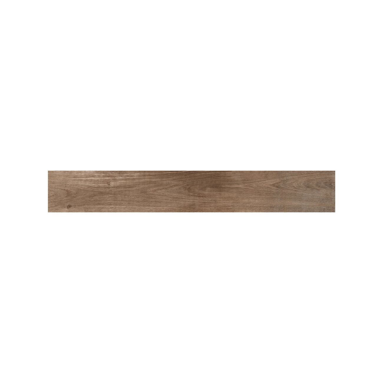 Lyndhurst Walnut herringbone wood effect porcelain tile 10 x 70cm in deep brown