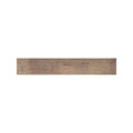 Dark walnut wood effect plank tiles laid across a kitchen floor, Fired Earth Lyndhurst