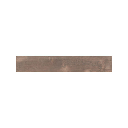 Close detail of knots and grain texture on Lyndhurst Walnut wood effect porcelain plank