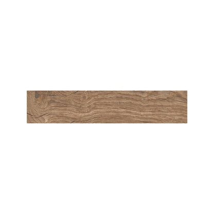 Lyndhurst Walnut parquet wood effect porcelain tile 5.3 x 30cm in deep brown