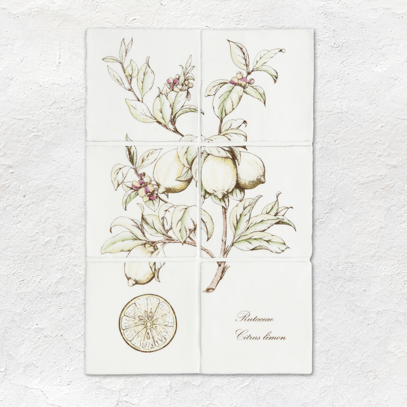 Lemon Decorative 6-Tile Set On Cotton – detail view 2