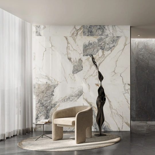 Milos Alabaster Marble Effect Tile 60 x 120cm