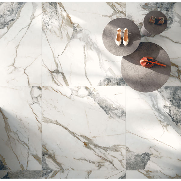 Alabaster Marble Effect Tile 80 x 80cm