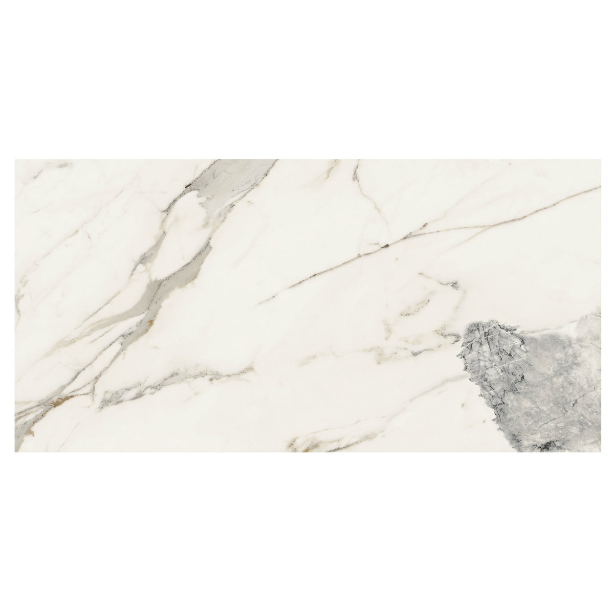 Milos alabaster marble effect tile 60 x 120cm with white marble, elegant gray veining, and subtle gold accents