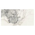 Milos alabaster marble effect tile 60 x 120cm featuring a sleek white base with intricate gray veining