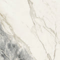 White marble effect tile milos alabaster 80x80cm with elegant gray veining and smooth polished surface