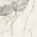 White marble effect tile milos alabaster 80 x 80cm with intricate gray veining and natural stone texture