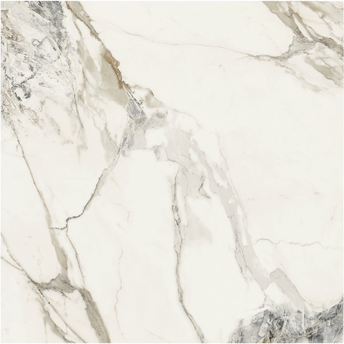Milos alabaster marble effect tile 80 x 80cm white marble with subtle gray veining and polished reflective surface