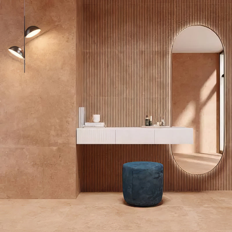 Mixtone Rosso Décor 60 x 120cm porcelain stone effect tile room setting