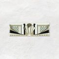 Manhattan Border With real Gold and Platinum on Brilliant White Ceramic Wall Tile 152x50mm