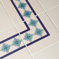 Marrakech Corner Dark Blue and Dark Jade on White Ceramic
