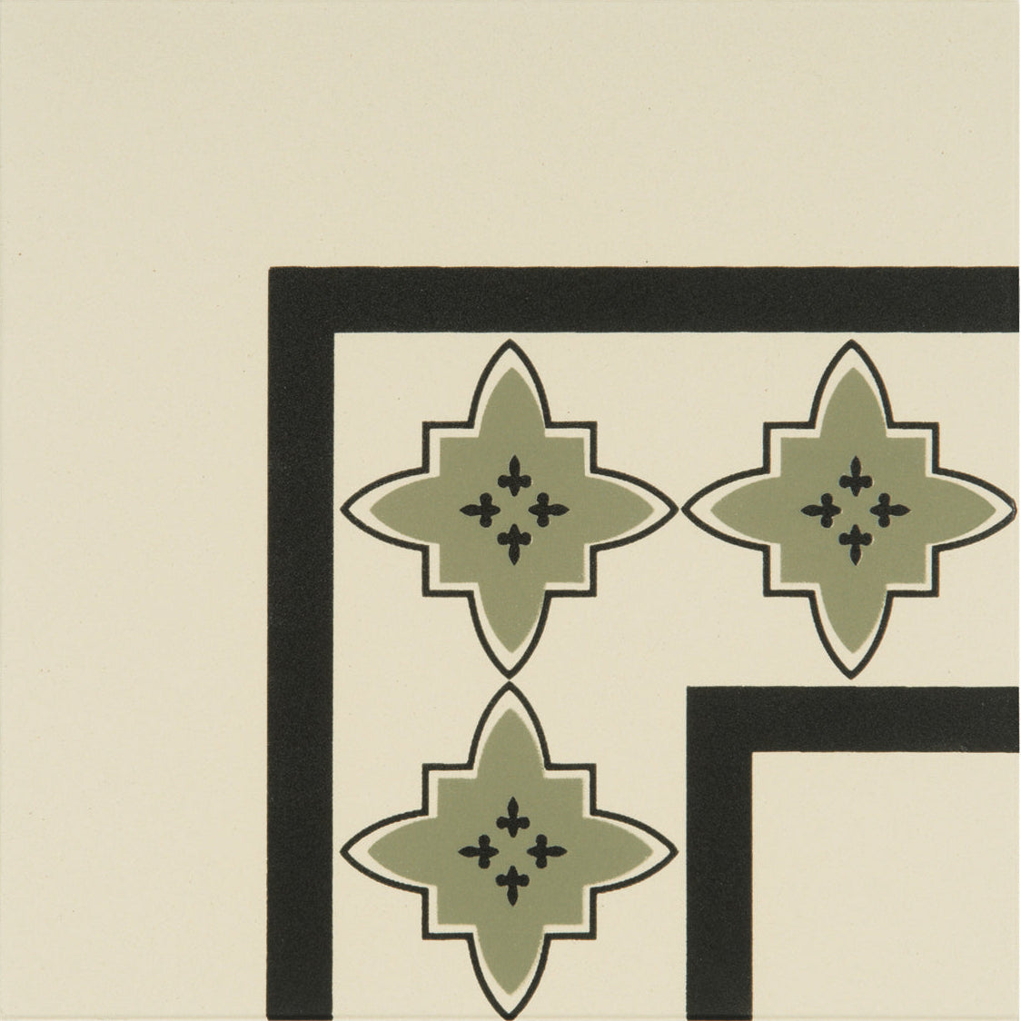 Marrakech Corner Dublin and Black on White Ceramic - Matt
