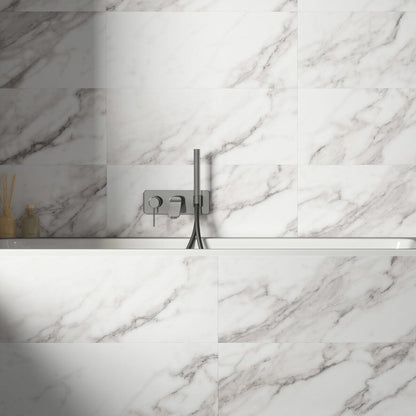 Magnus Calacatta White 30x75cm Ceramic Wall Tiles