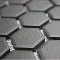 Shapes Hexagon Unglazed Black 26 x 30cm porcelain mosaic close-up
