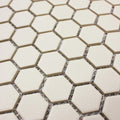 Shapes Hexagon Unglazed White 26 x 30cm porcelain mosaic close-up