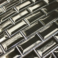 Shapes Mini Metro Bevel Gloss Black 30 x 30cm porcelain mosaic close-up