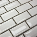 Shapes Mini Metro Bevel Gloss White 30 x 30cm porcelain mosaic close-up