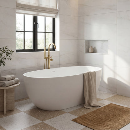 Rialto Porcelain Blanc & Taupe Wall & Floor Tile 60x60cm