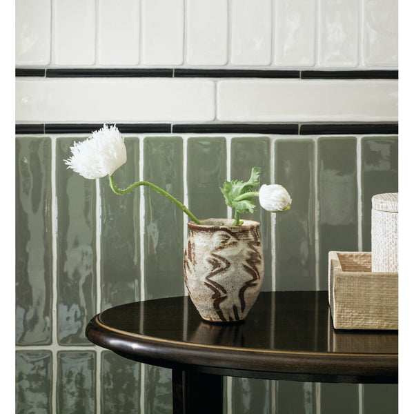 Eucalyptus Glazed Wall Tile 25x5cm