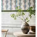 Nina Campbell Dado Eucalyptus Ceramic Wall Tile 25x5cm