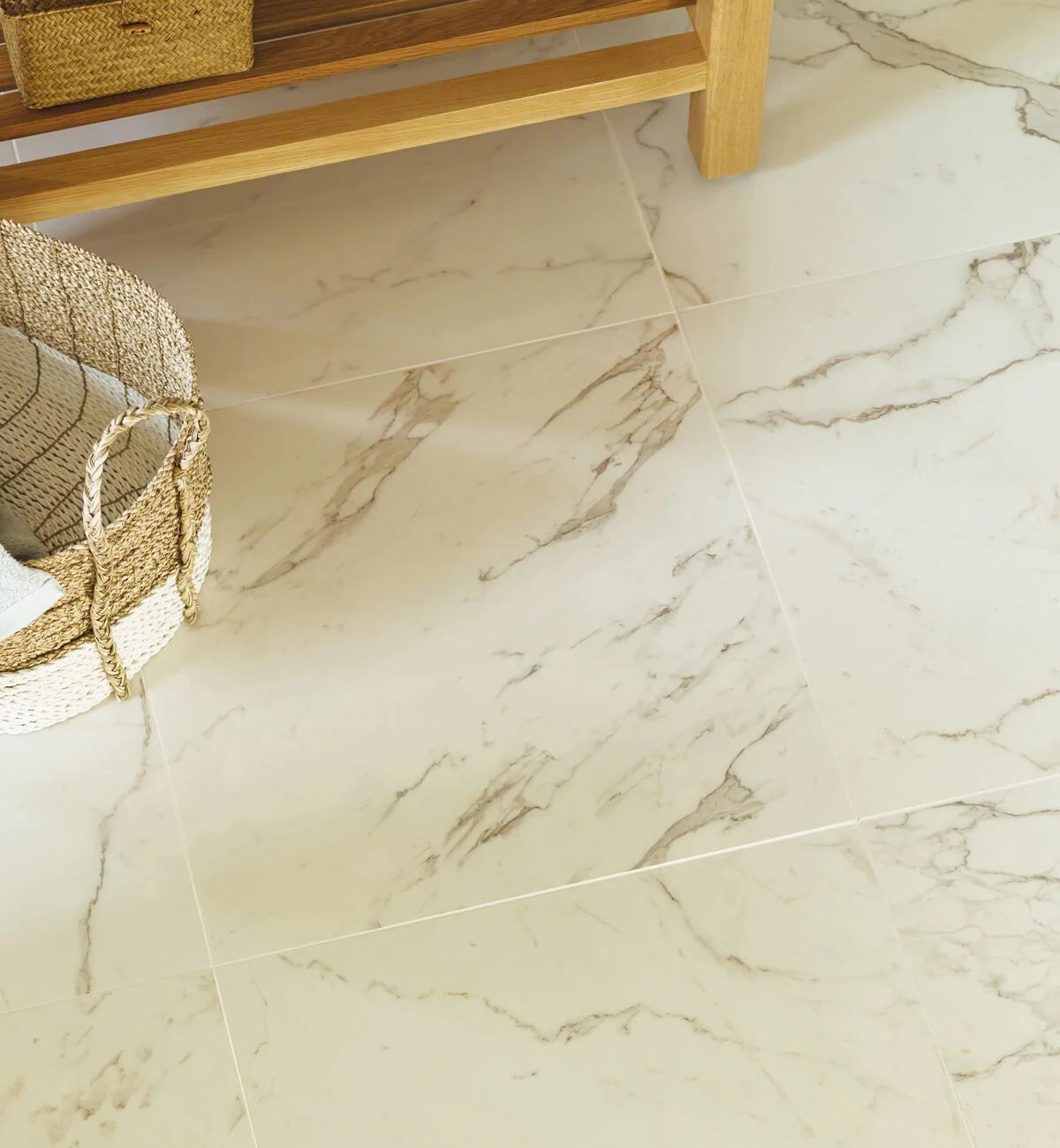 North Beach Montgomery Marble Effect Tile 60 x 60cm kitchen floor