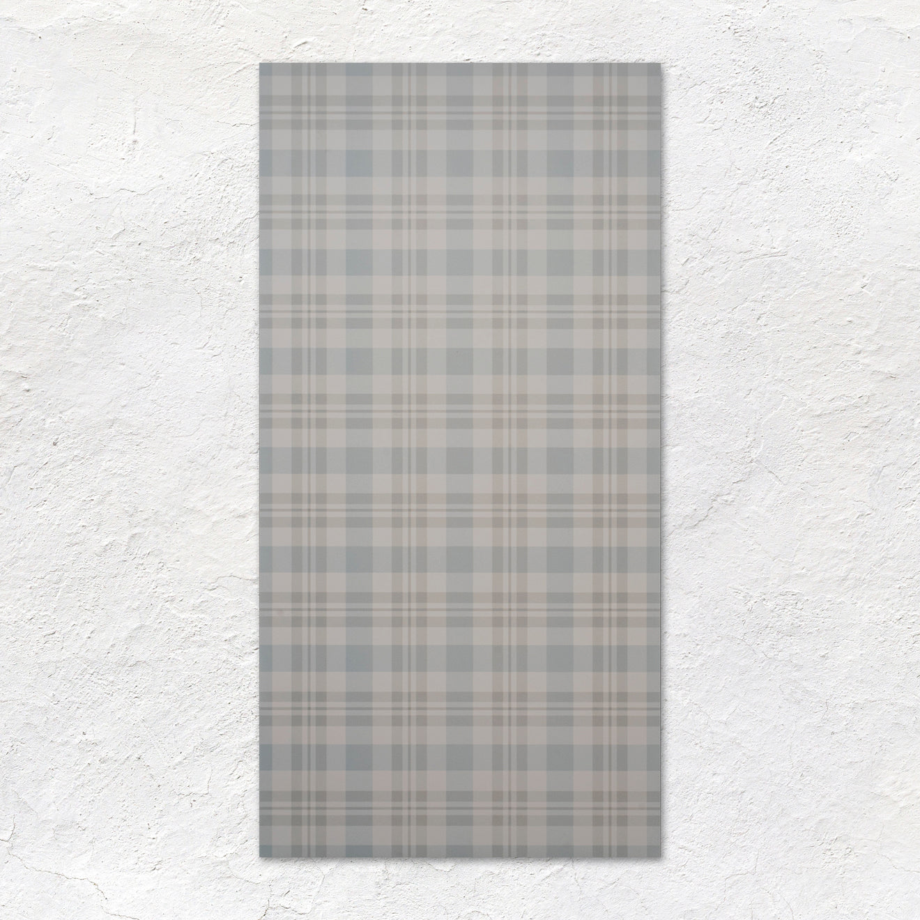 A rectangular gray plaid towel with intersecting light and dark stripes in nova scotia mahone 60x30cm size