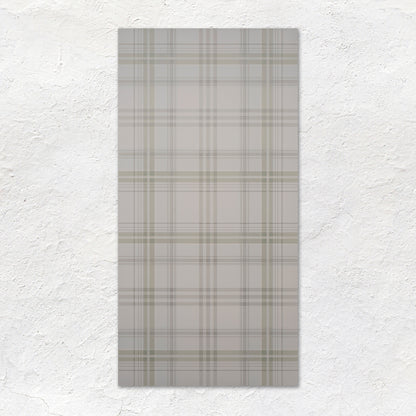 Nova Scotia Mulgrave 60x30cm rectangular beige and olive green plaid towel with soft textured fabric