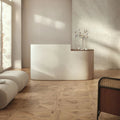 Origin Parquet Mid wood-effect porcelain floor room setting