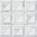 Ottimo quad mosaic white and gray marble mosaic tile with geometric diamond pattern for wall or floor use