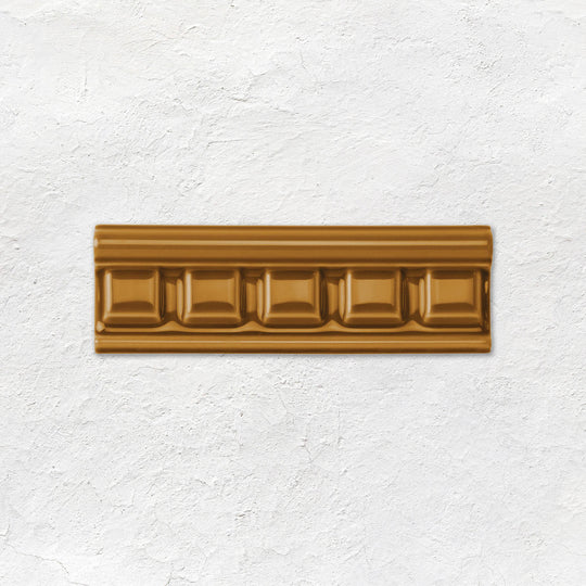 Ochre Dentil Moulding Ceramic Wall Tile 152x50mm