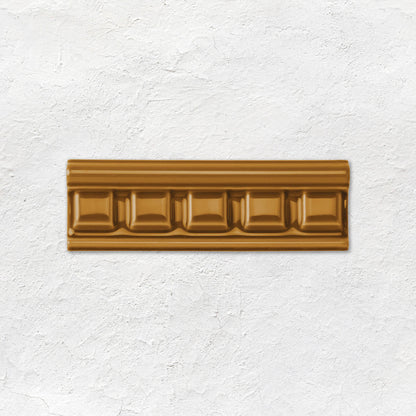 Ochre Dentil Moulding Ceramic Wall Tile 152x50mm