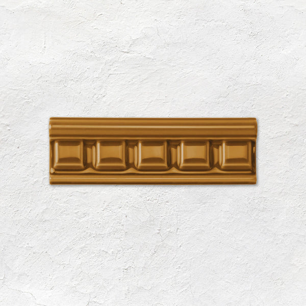 Ochre Dentil Moulding Ceramic Wall Tile 152x50mm