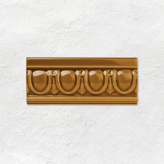 Ochre Egg & Dart Moulding Ceramic Wall Tile 152x65mm