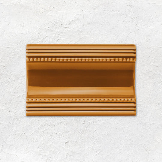 Ochre Plain Cornice Ceramic Wall Tile 152x75mm